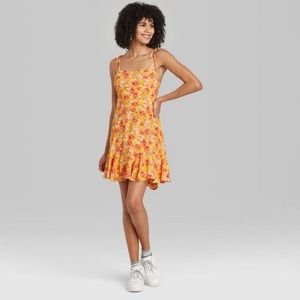 NWT- Sleeveless Tie-Strap Drop Hem Dress - floral